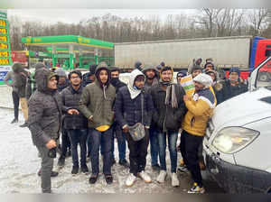 Shehyni (Ukraine), Feb 28 (ANI): Indian students stuck in Ukraine before being t...