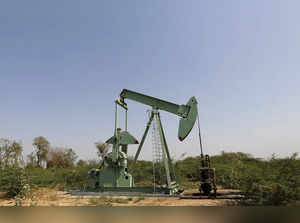 ONGC well is pictured in an oil field on the outskirts of western city of Ahmedabad