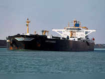 FILE PHOTO: American crude oil tanker Kriti Breeze moves through the Suez Canal