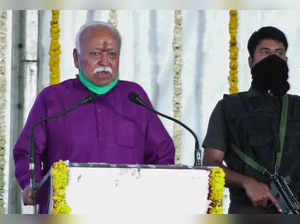 Ujjain, Feb 23 (ANI): Rashtriya Swayamsevak Sangh (RSS) chief Mohan Bhagwat addr...
