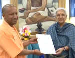 CM  Adityanath Yogi tenders his resignation to Governor Anandiben Patel in Lucknow