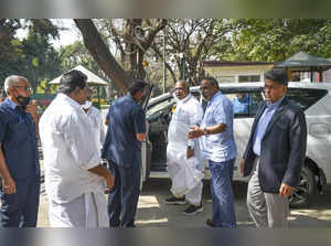 New Delhi: Senior Congress leaders Mallikarjun Kharge and Anand Sharma, after me...