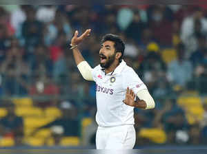 Bengaluru: India's bowler Jasprit Bumrah appeals for the wicket of Sri Lanka's b...