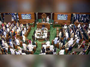 **EDS: VIDEO GRAB** New Delhi: Parliamentarians in the Lok Sabha, during the sec...