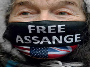 A supporter of Julian Assange