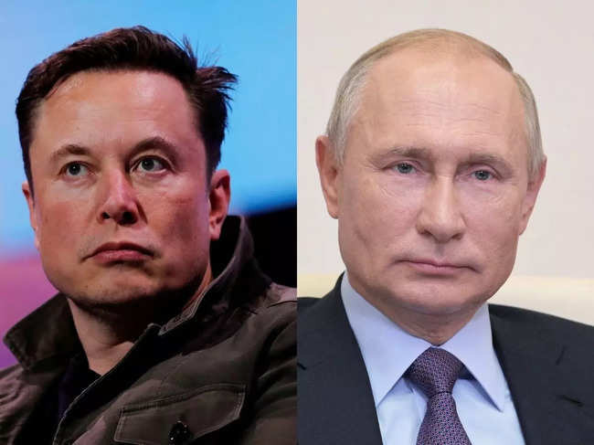 Elon Musk (L) Vladimir Putin (R)