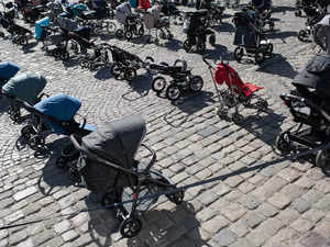 In Ukraine, empty strollers are a symbol of children killed in war