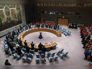 UNITED NATION: Members of the UN Security Council stand in remembrance of the re...