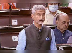 **EDS: TV GRAB** New Delhi: External Affairs Minister S. Jaishankar speaks in th...