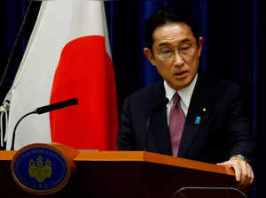 FILE PHOTO: Japan's Prime Minister Fumio Kishida at a news conference in Tokyo