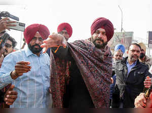 Amritsar: Punjab Congress President Navjot Singh Sidhu interacts with media duri...
