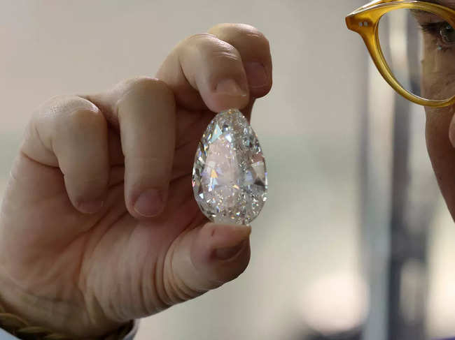 ​The 228.31-carat pear-shaped gem is the largest white diamond ever to come to auction​