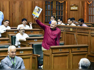 New Delhi: Delhi Deputy Chief Minister Manish Sisodia speaks in the Vidhan Sabha...