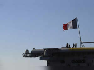 French Defence Minister Parly and Greek Defence Minister Panagiotopoulos visit the Charles de Gaulle aircraft carrier