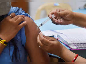 New Delhi: A healthcare worker administers a dose of the Covid-19 preventive vac...