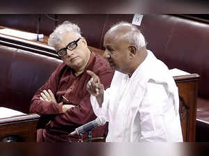 New Delhi, Mar 24 (ANI): JDS MP and Former Prime Minister HD Deve Gowda speaks i...