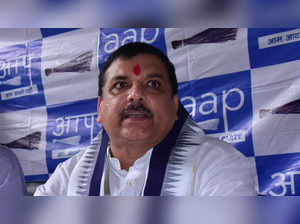 AAP Leader sanjay singh during Press conference in Jaipur