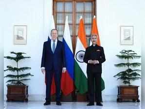 India's Foreign Minister Jaishankar and his Russian counterpart Lavrov are seen before their meeting in New Delhi