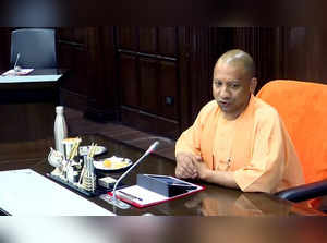 Lucknow, Mar 25 (ANI): Uttar Pradesh Chief Minister Yogi Adityanath holds the fi...
