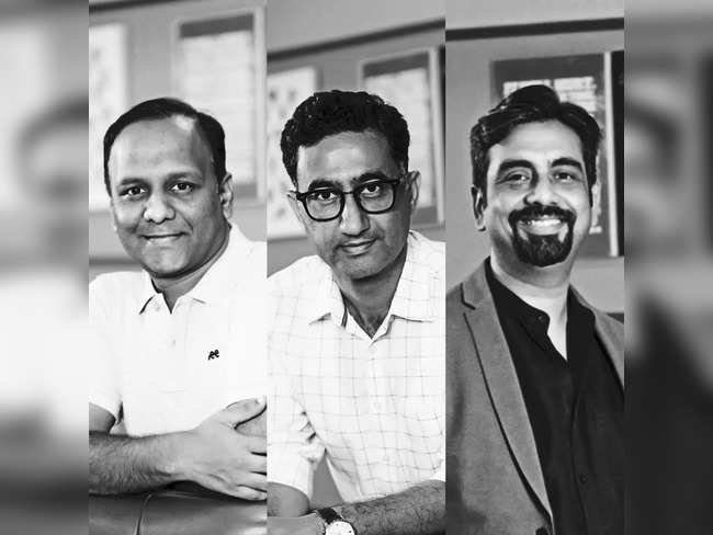 EnKash Co-founders (feom left) Naveen Bindal, Hemant Vishnoi, Yadvendra Tyagi