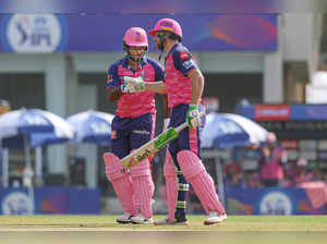 Mumbai: Jos Buttler and Sanju Samson of Rajasthan Royals  during match 9 of the ...