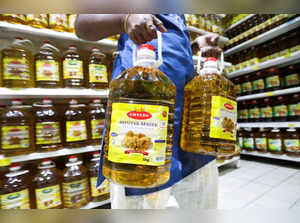 Bottles of cooking oil made from oil palms