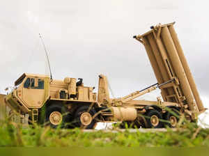 A U.S. Army Terminal High Altitude Area Defense (THAAD) weapon system is seen on Andersen Air Force Base