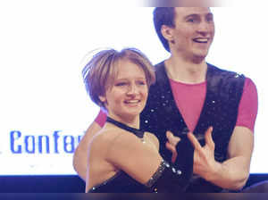 FILE PHOTO: Katerina Tikhonova dancing with Ivan Klimov during the World Cup Rock'n'Roll Acrobatic Competition in Krakow