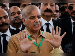 FILE PHOTO: Leader of the opposition Shehbaz Sharif speaks to the media at the Supreme Court of Pakistan in Islamabad