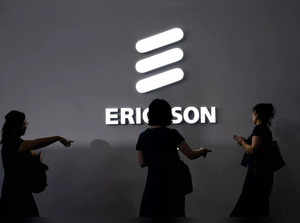 An Ericsson logo is pictured at Mobile World Congress (MWC) in Shanghai