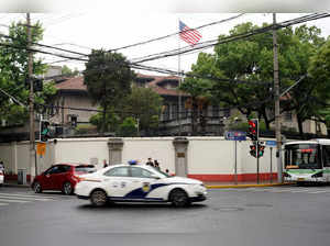 The U.S. national flag is seen at the U.S. Consulate General