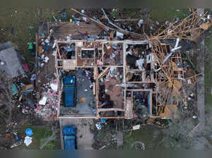 Aftermath of a tornado in Round Rock, Texas