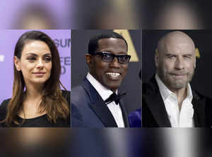This combination of photos shows actors, from left, Mila Kunis, Wesley Snipes and John Travolta