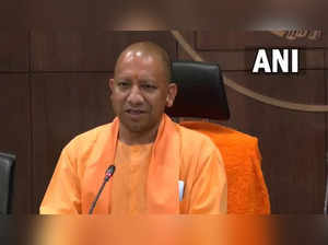 UP CM Yogi Adityanath? chaired the first cabinet meeting at 10 am on Saturday in Lok Bhawan, Lucknow. (ANI photo)