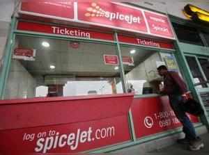 SpiceJet ticket counter at the domestic airport on the outskirts of Agartala