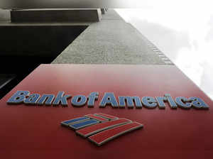 A Bank of America sign stands on the side of a building in New York