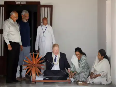 Johnson at the charkha