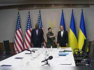 Kyiv : In this image provided by the Department of Defense, Secretary of Defense...