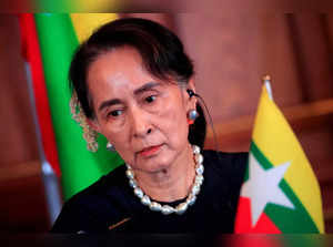 FILE PHOTO: Myanmar's State Counsellor Aung San Suu Kyi attends the joint news conference of the Japan-Mekong Summit Meeting in Tokyo