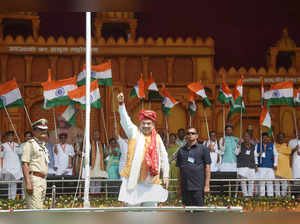 Bhojpur: Union Home Minister Amit Shah during Veer Kunwar Singh Vijayotsav at Ja...