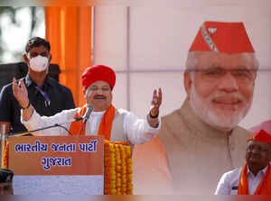 Ahmedabad: Bharatiya Janata Party (BJP) National President JP Nadda addresses hi...