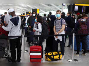 Ques at Heathrow Airport in London