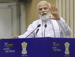 New Delhi: Prime Minister Narendra Modi addresses during a joint conference of C...