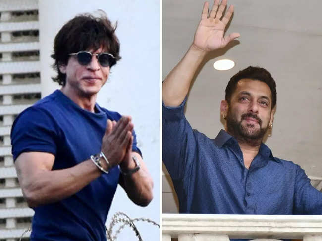 ​Both the superstars were dressed in blue for Eid.