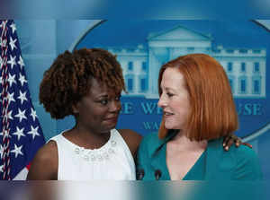 Karine Jean-Pierre is introduced as the next White House press secretary at the White House in Washington