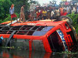 Bus falls into canal