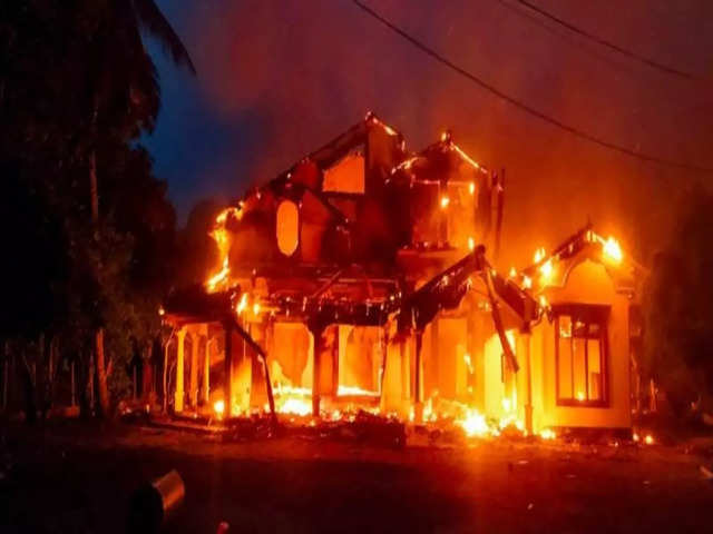 Rajapaksas' house set on fire