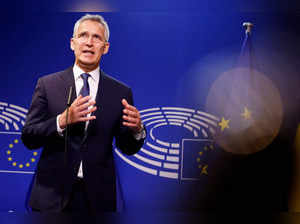 NATO Secretary-General Jens Stoltenberg holds a news conference in Brussels