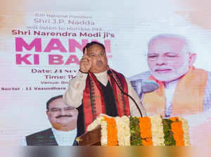 Ghaziabad: BJP National President JP Nadda addresses a gathering, during Prime M...