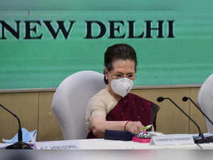 New Delhi: Congress President Sonia Gandhi chairs the Congress Working Committee...